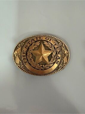Tony Lama vintage brass belt buckle